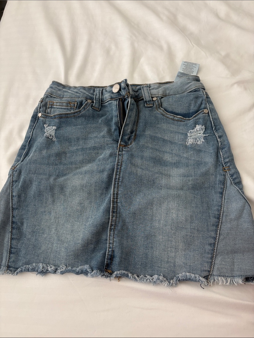 Joe's Jeans Light Blue Distressed Denim Mini Skirt